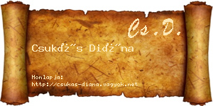 Csukás Diána névjegykártya
